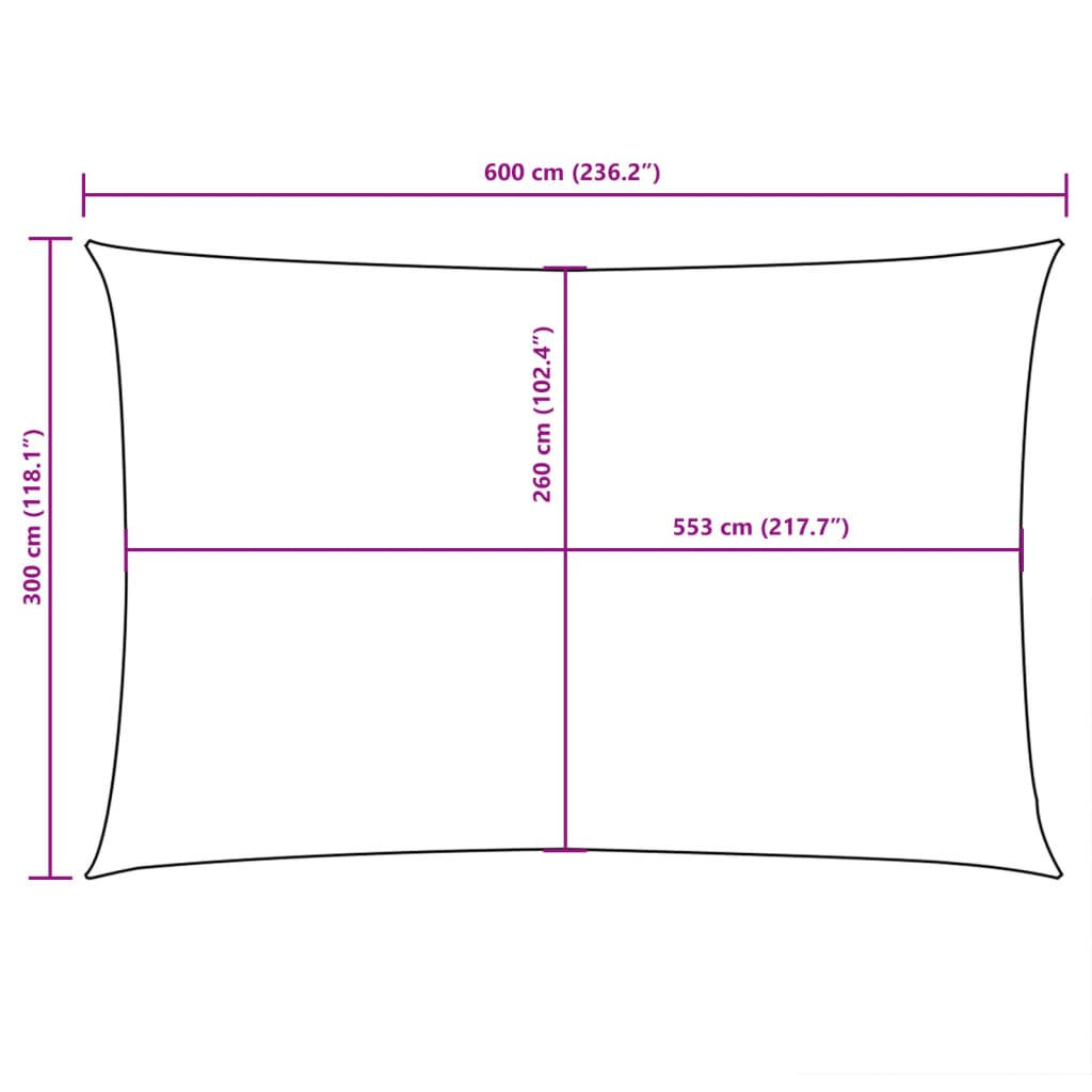 vidaXL Prostokątny żagiel ogrodowy, tkanina Oxford, 3x6 m, niebieski