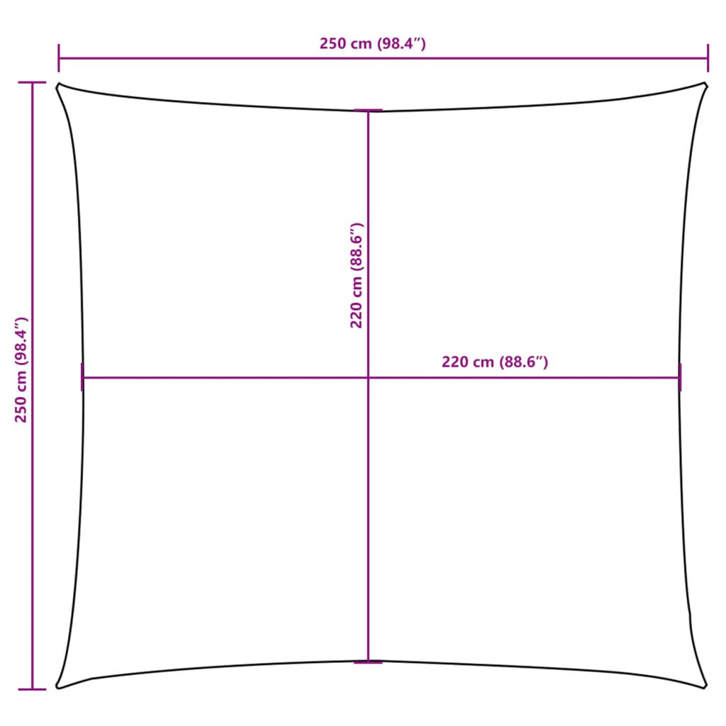 vidaXL Żagiel ogrodowy, tkanina Oxford, kwadrat, 2,5x2,5 m, żółty