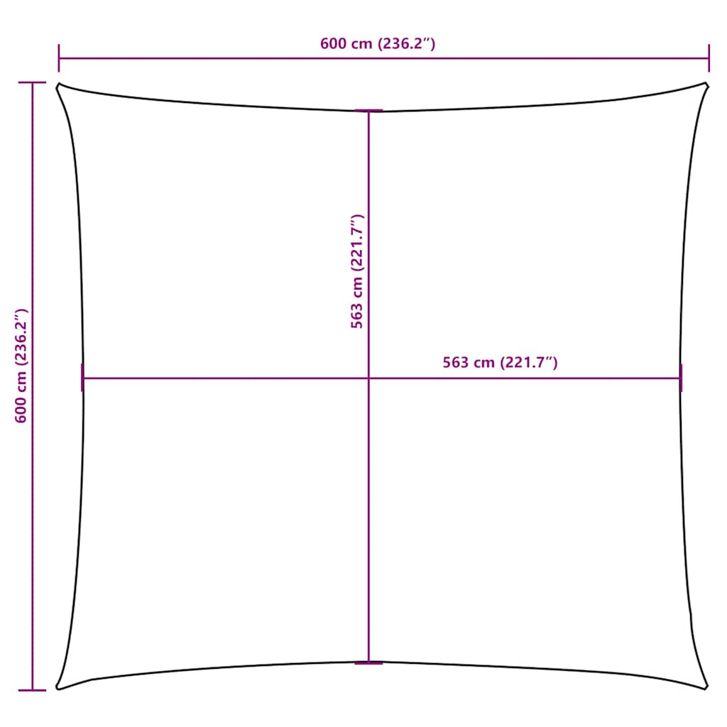 vidaXL Kwadratowy żagiel ogrodowy, tkanina Oxford, 6x6 m, żóły