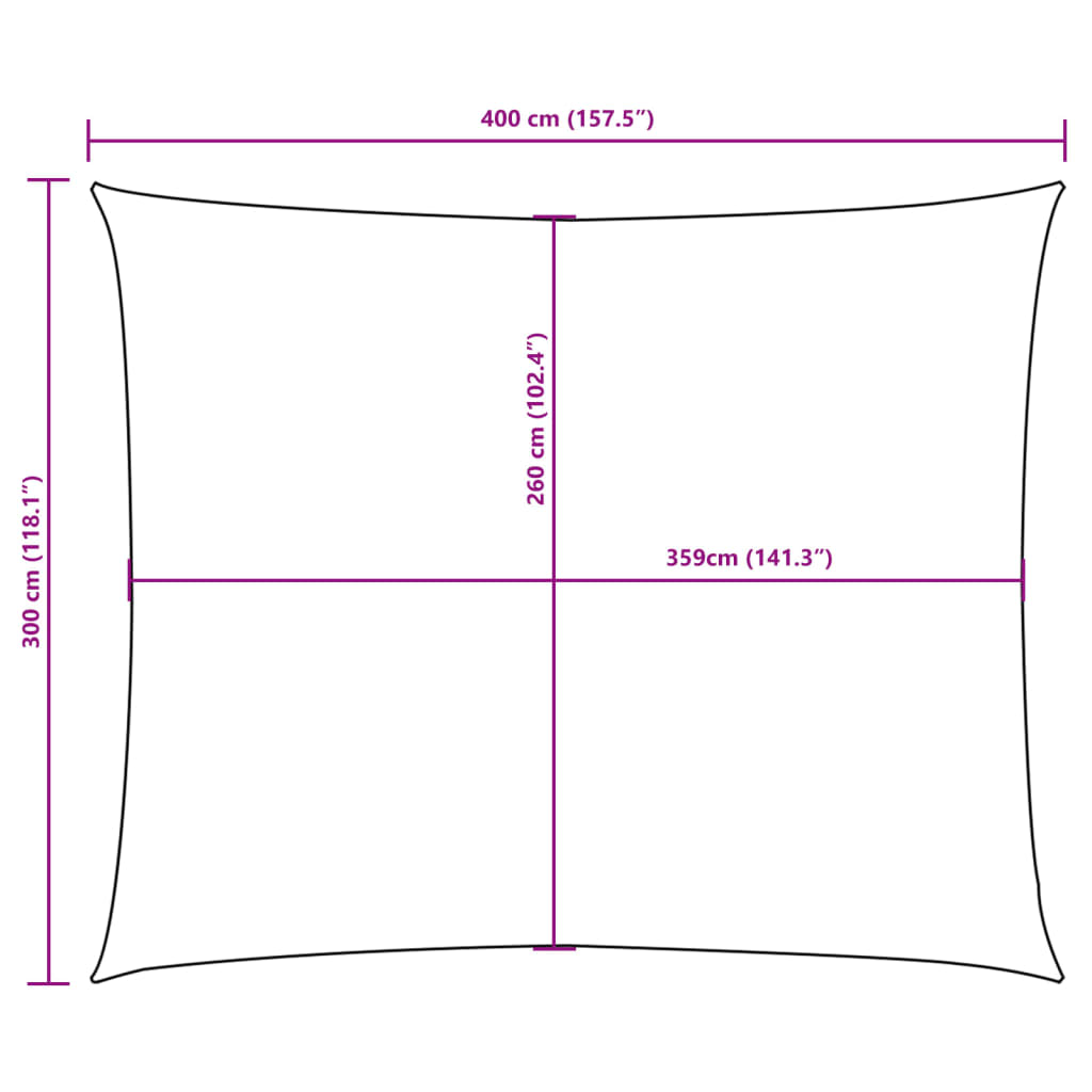 vidaXL Prostokątny żagiel ogrodowy, tkanina Oxford, 3x4 m, żółty