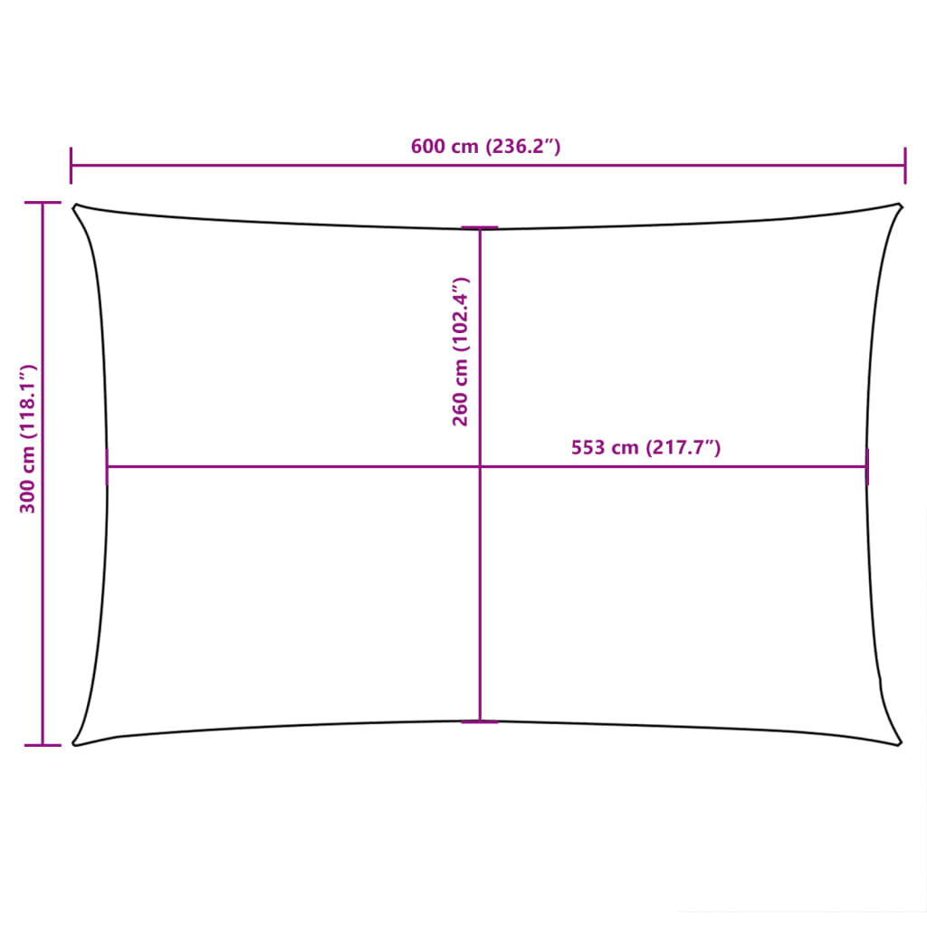vidaXL Prostokątny żagiel ogrodowy, tkanina Oxford, 3x6 m, żółty