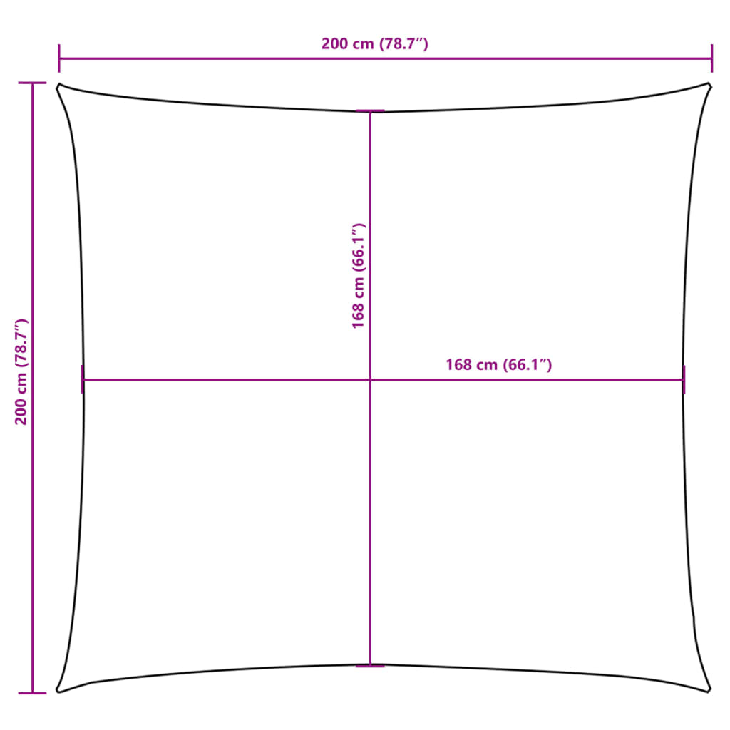vidaXL Żagiel ogrodowy, tkanina Oxford, kwadrat, 2x2 m, czerwony