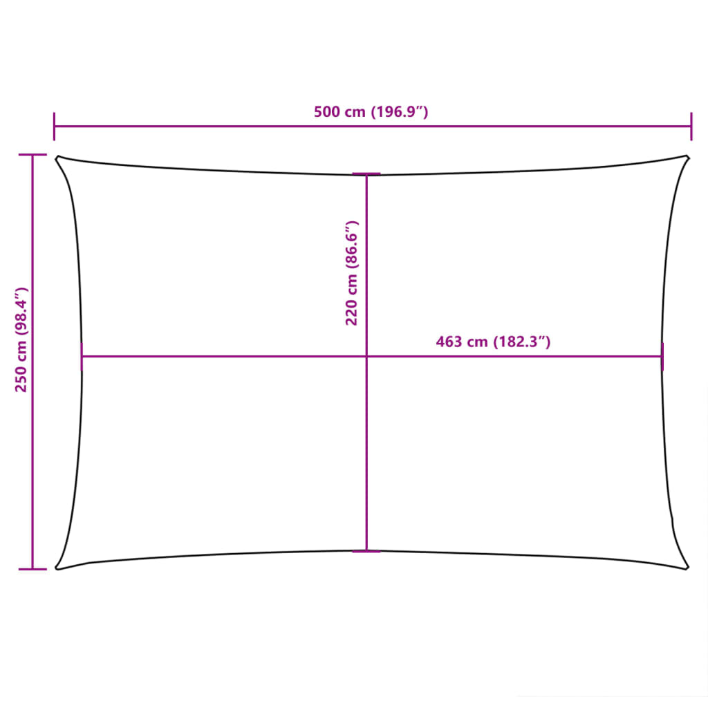 vidaXL Prostokątny żagiel ogrodowy, tkanina Oxford, 2,5x5 m, czerwony