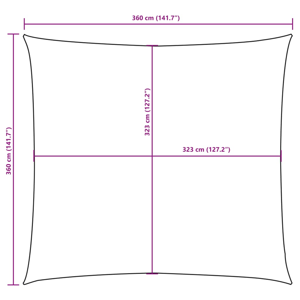 vidaXL Kwadratowy żagiel ogrodowy, tkanina Oxford 3,6x3,6 m, pomarańcz