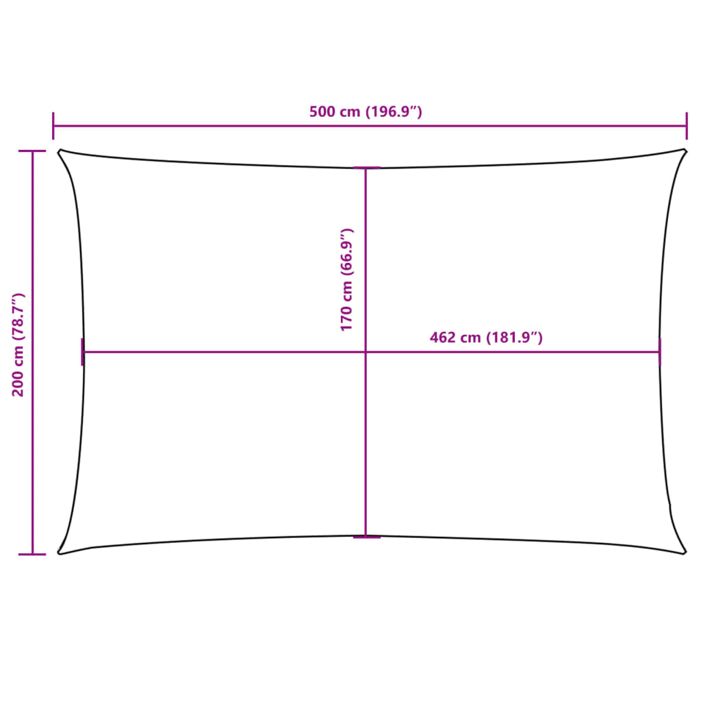 vidaXL Prostokątny żagiel ogrodowy, tkanina Oxford, 2x5 m, pomarańcz