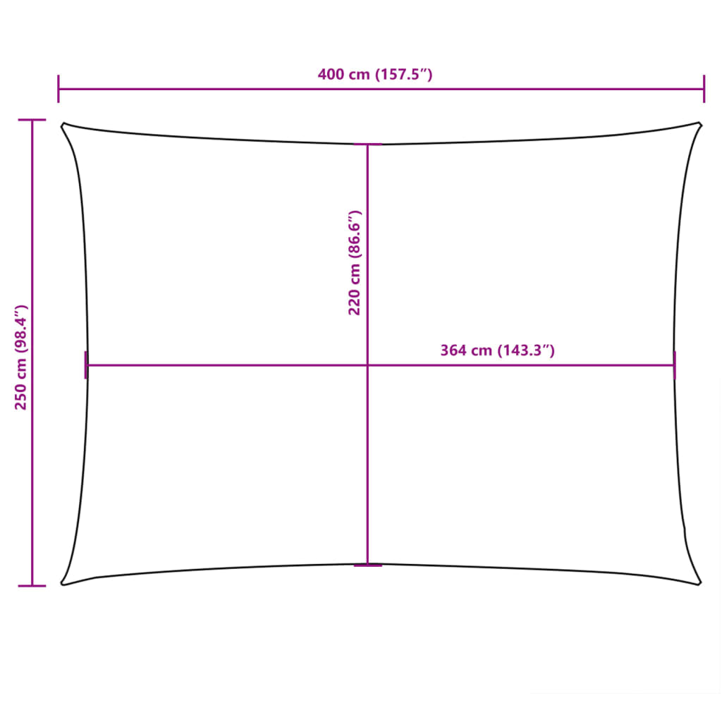 vidaXL Prostokątny żagiel ogrodowy, tkanina Oxford, 2,5x4 m, pomarańcz