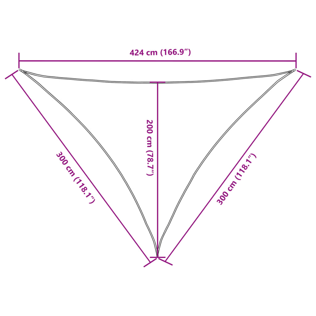 vidaXL Trójkątny żagiel ogrodowy, tkanina Oxford, 3x3x4,24m, pomarańcz