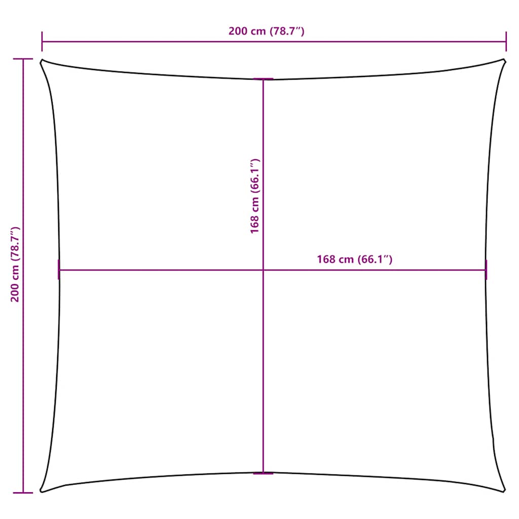 vidaXL Kwadratowy żagiel ogrodowy, tkanina Oxford, 2x2 m, czarny