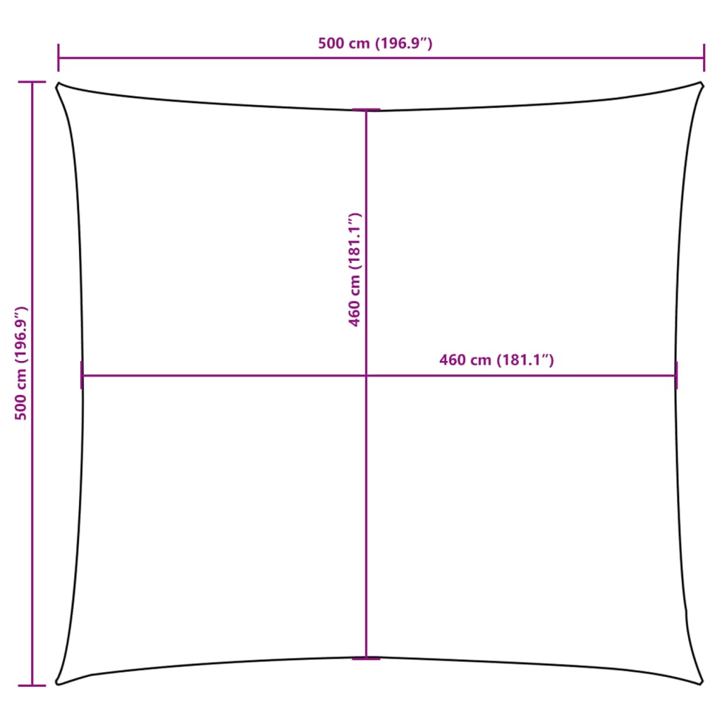 vidaXL Kwadratowy żagiel ogrodowy, tkanina Oxford, 5x5 m, czarny