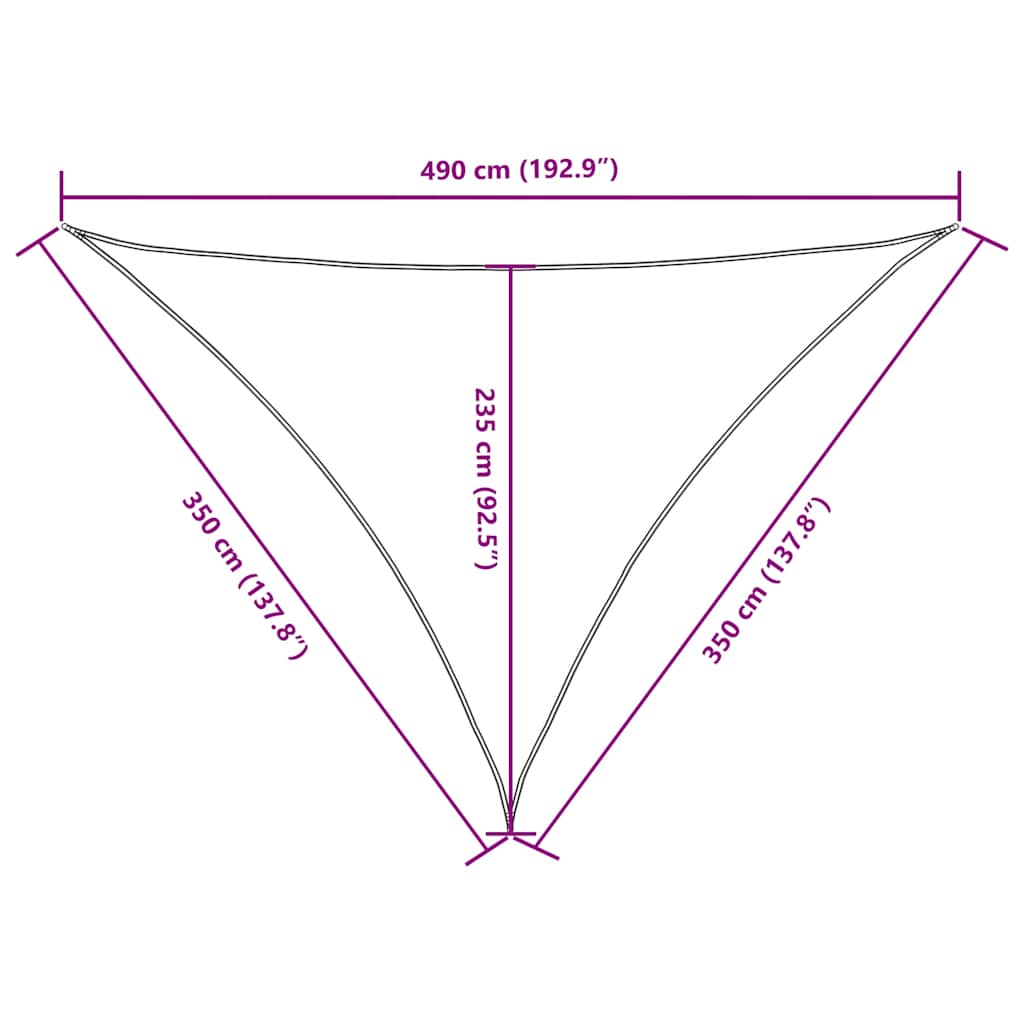 vidaXL Trójkątny żagiel ogrodowy, tkanina Oxford, 3,5x3,5x4,9m, czarny