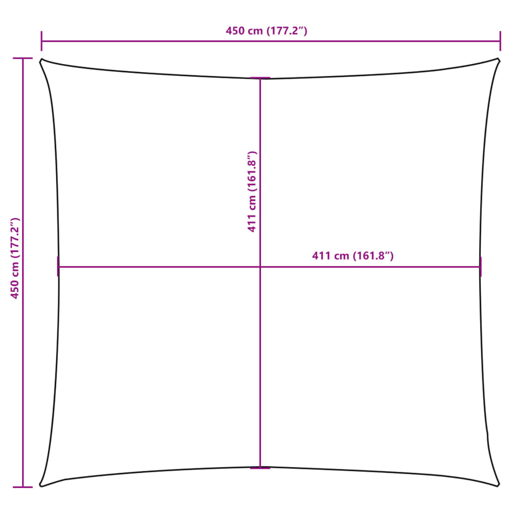 vidaXL Kwadratowy żagiel ogrodowy, tkanina Oxford, 4,5x4,5 m, brązowy