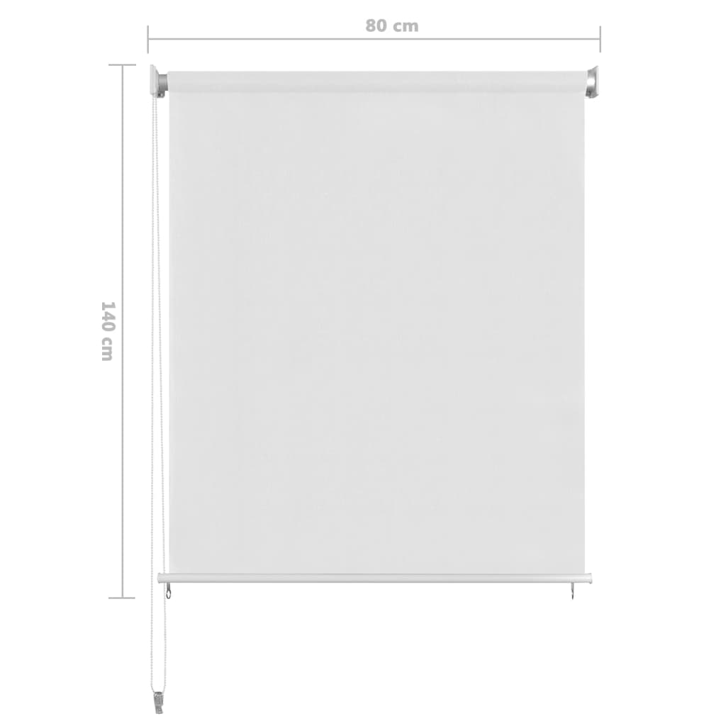 vidaXL Roleta zewnętrzna, biała, 85(szer.)x140(wys.) cm, HDPE