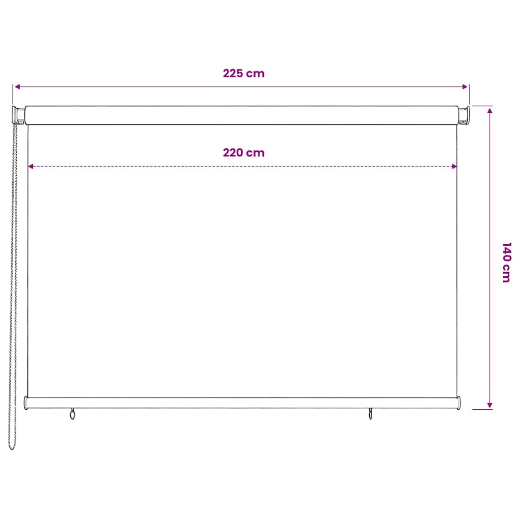 vidaXL Roleta zewnętrzna, 225(szer.)x140(wys.) cm, terakota, HDPE