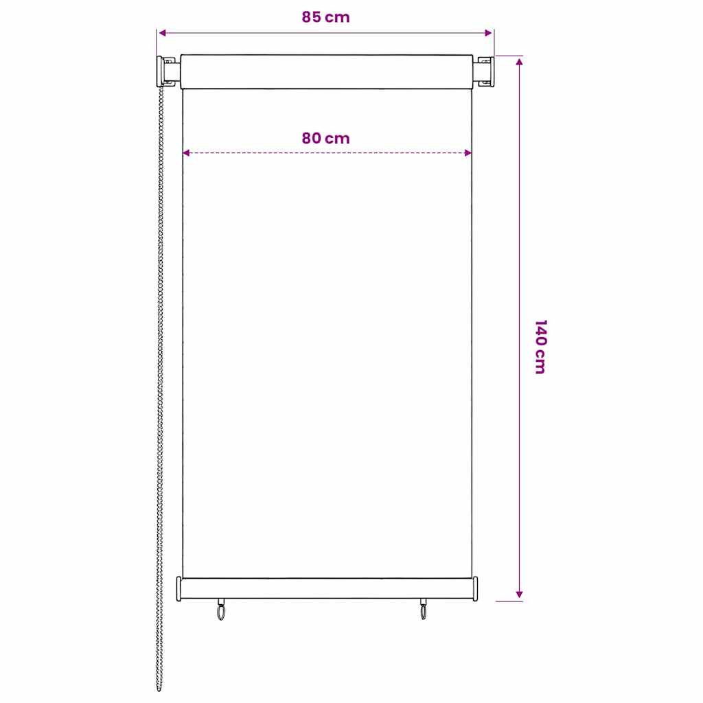 vidaXL Roleta zewnętrzna, 85(szer.)x140(wys.) cm, ciemnozielona, HDPE