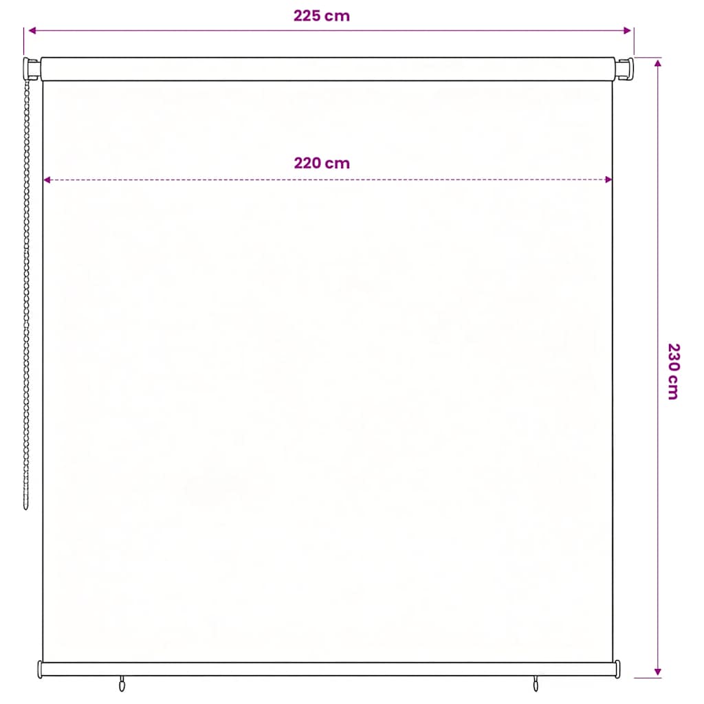 vidaXL Roleta zewnętrzna, 225(szer.)x230(wys.) cm, ciemnozielona, HDPE