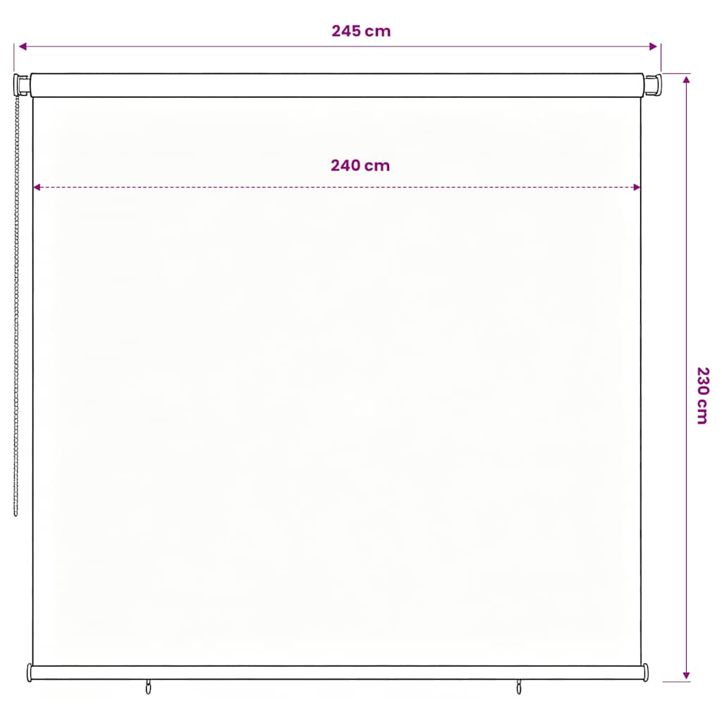 vidaXL Roleta zewnętrzna, 245(szer.)x230(wys.) cm, ciemnozielona, HDPE