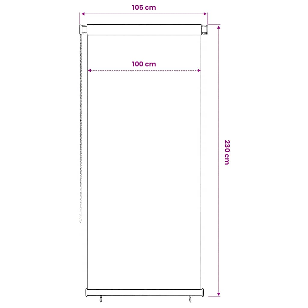 vidaXL Roleta zewnętrzna, 65(szer.)x230(wys.) cm, niebieska, HDPE