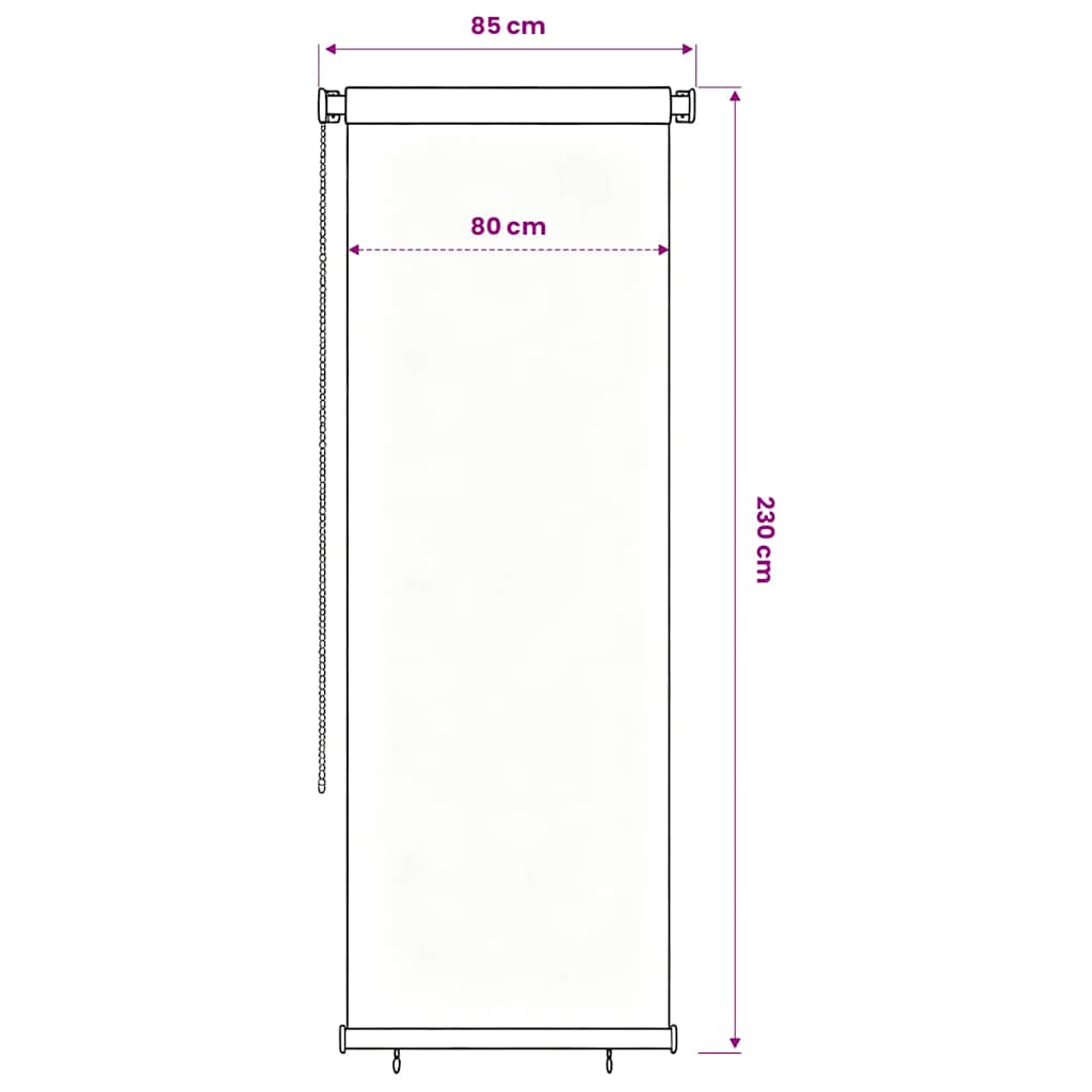 vidaXL Roleta zewnętrzna, 85(szer.)x230(wys.) cm, niebieska, HDPE