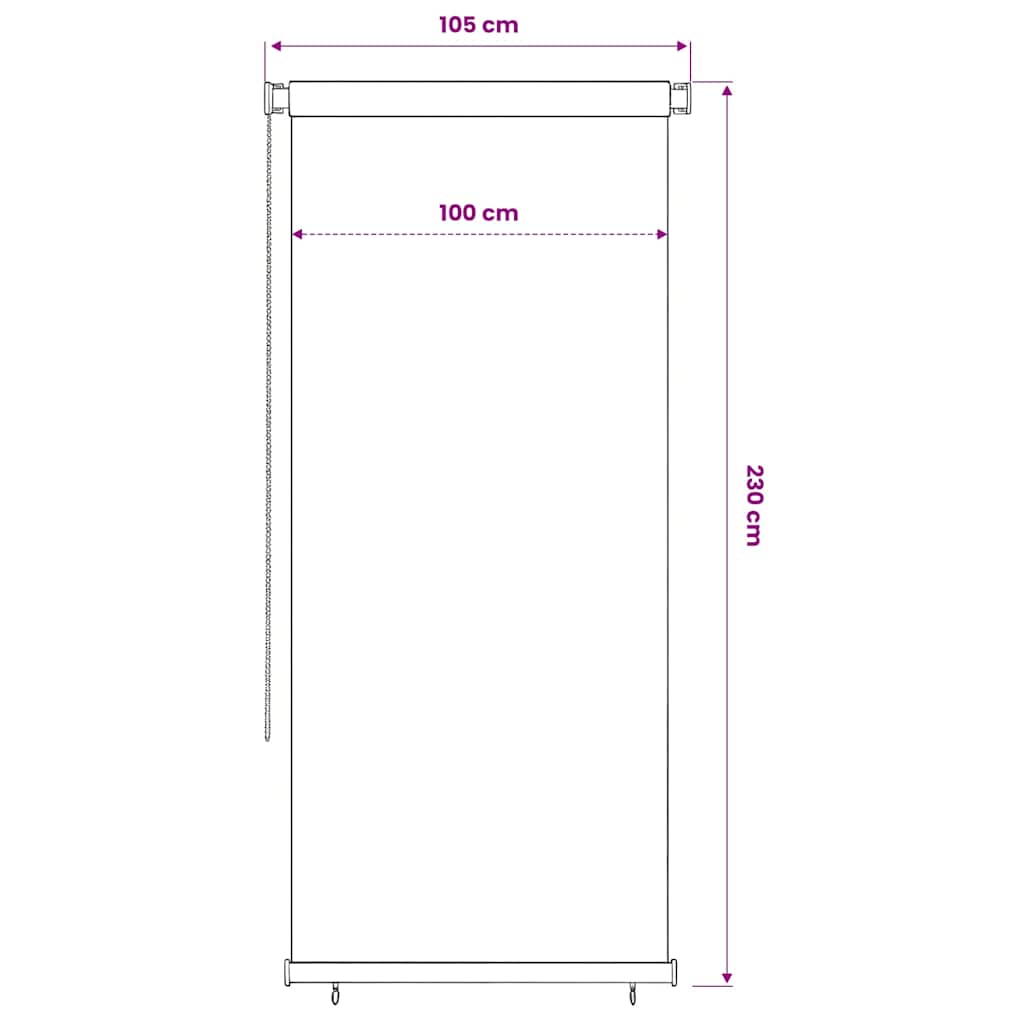 vidaXL Roleta zewnętrzna, 105(szer.)x230(wys.) cm, niebieska, HDPE