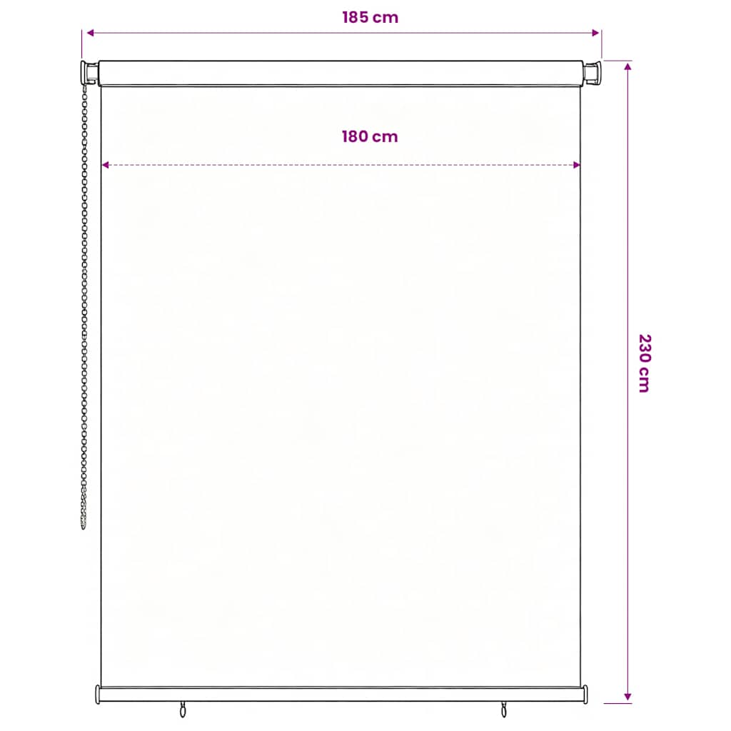 vidaXL Roleta zewnętrzna, 205(szer.)x230(wys.) cm, niebieska, HDPE
