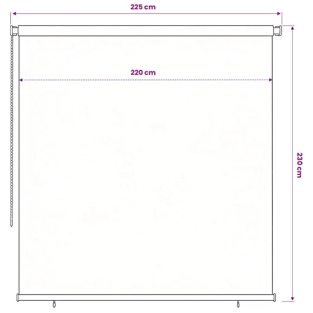 vidaXL Roleta zewnętrzna, 245(szer.)x230(wys.) cm, niebieska, HDPE