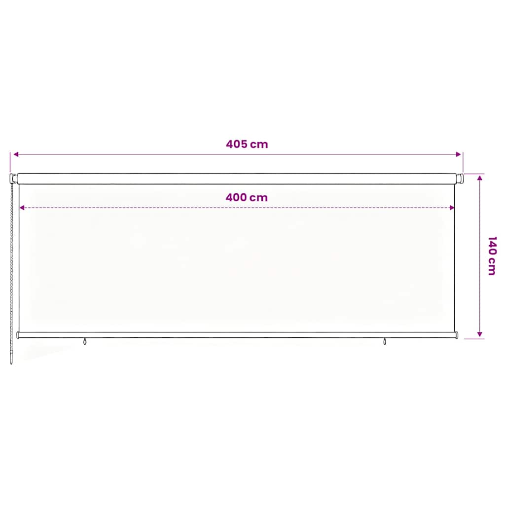 vidaXL Roleta zewnętrzna, 405(szer.)x140(wys.) cm, czarna, HDPE