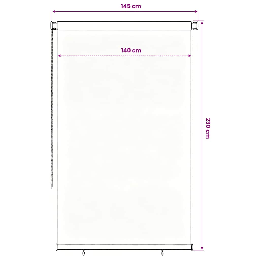 vidaXL Roleta zewnętrzna, 145(szer.)x230(wys.) cm, czarna