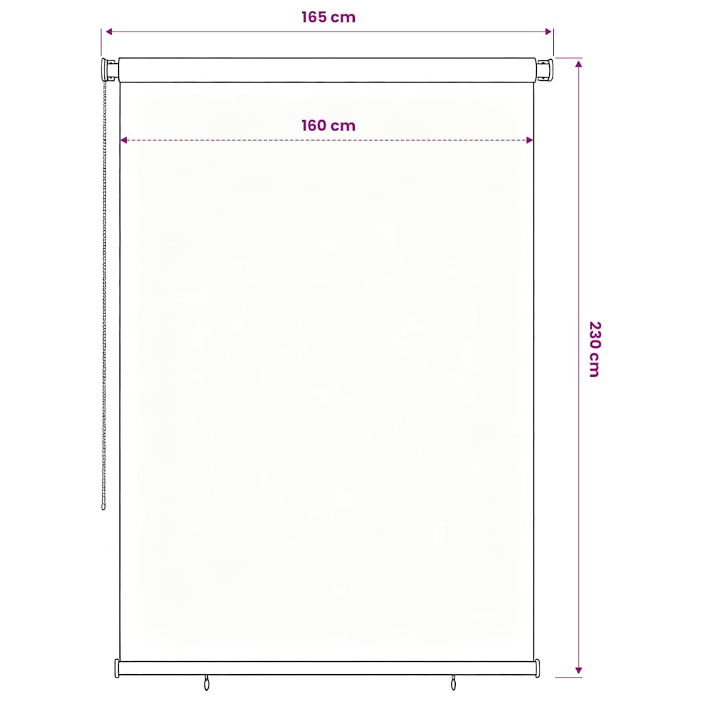 vidaXL Roleta zewnętrzna, 165(szer.)x230(wys.) cm, brązowa, HDPE