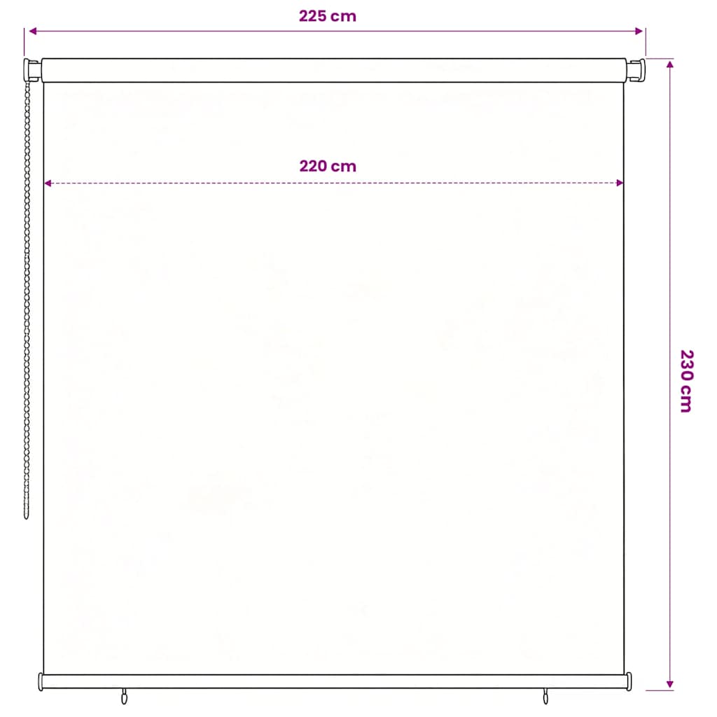 vidaXL Roleta zewnętrzna, 225(szer.)x230(wys.) cm, brązowa, HDPE