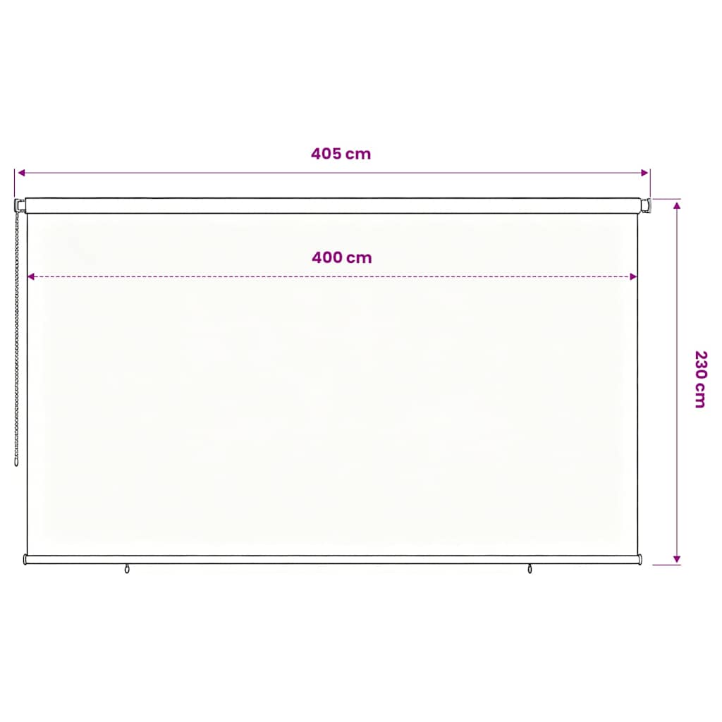 vidaXL Roleta zewnętrzna, 405(szer.)x230(wys.) cm, brązowa, HDPE