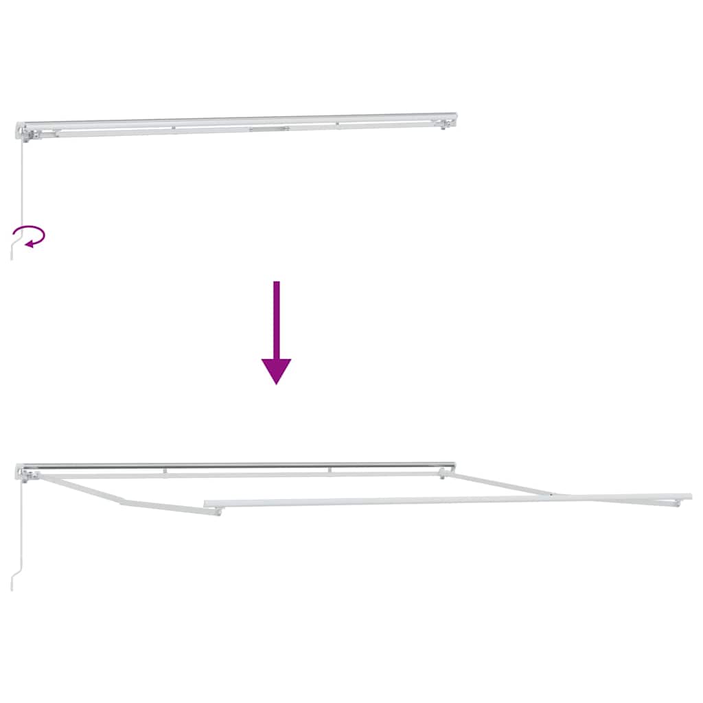 vidaXL Rama markizy Biały 500 × 350 cm Aluminium
