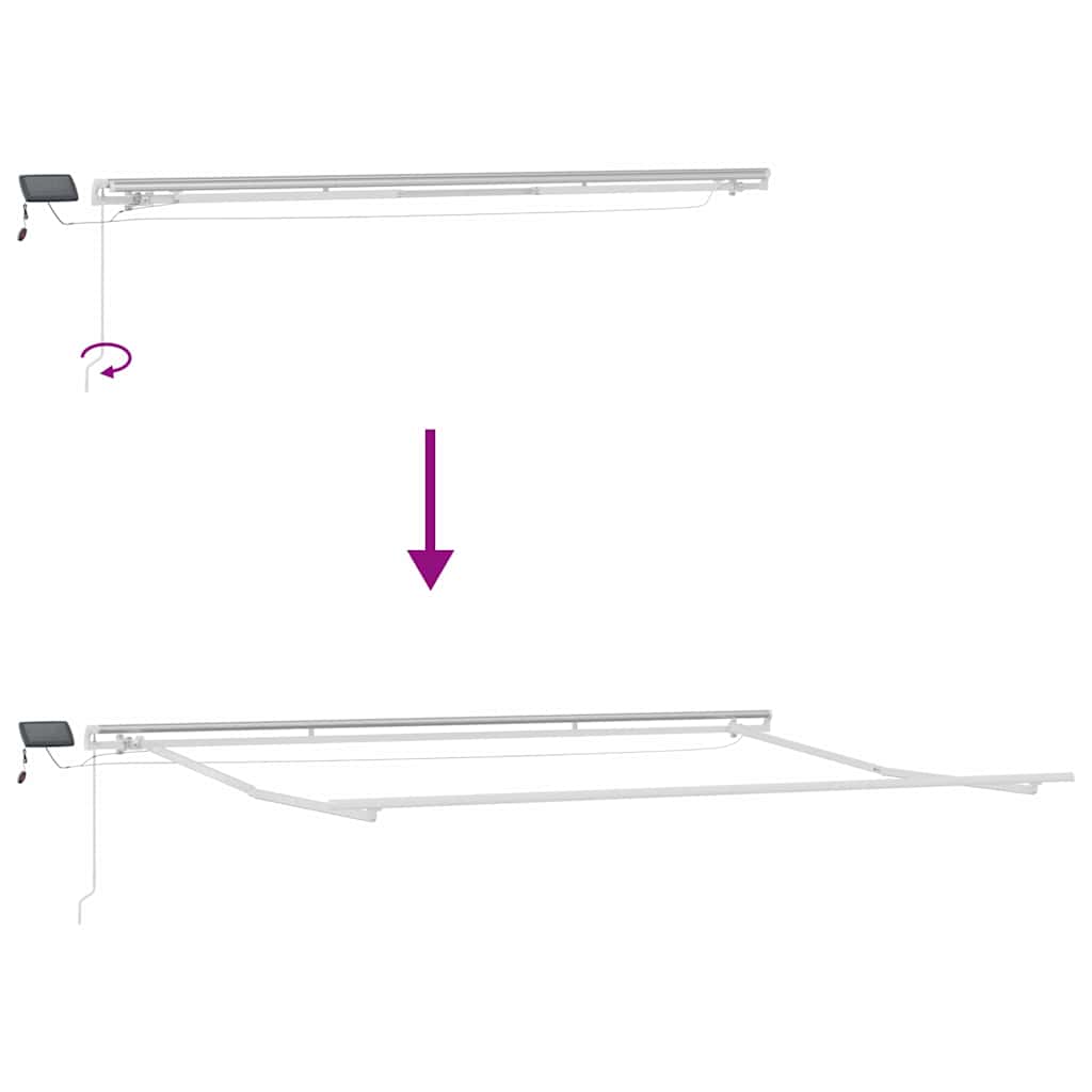 vidaXL Rama markizy Ze LED Lights Biały 450 × 300 cm Aluminium
