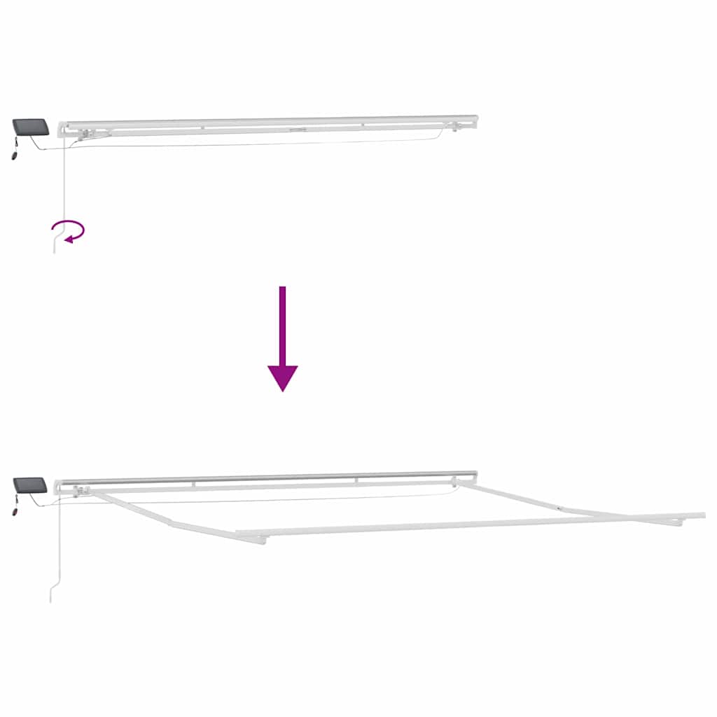 vidaXL Rama markizy Ze LED Lights Biały 450 × 350 cm Aluminium