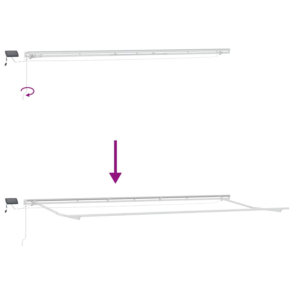 vidaXL Rama markizy Ze LED Lights Biały 600 × 350 cm Aluminium