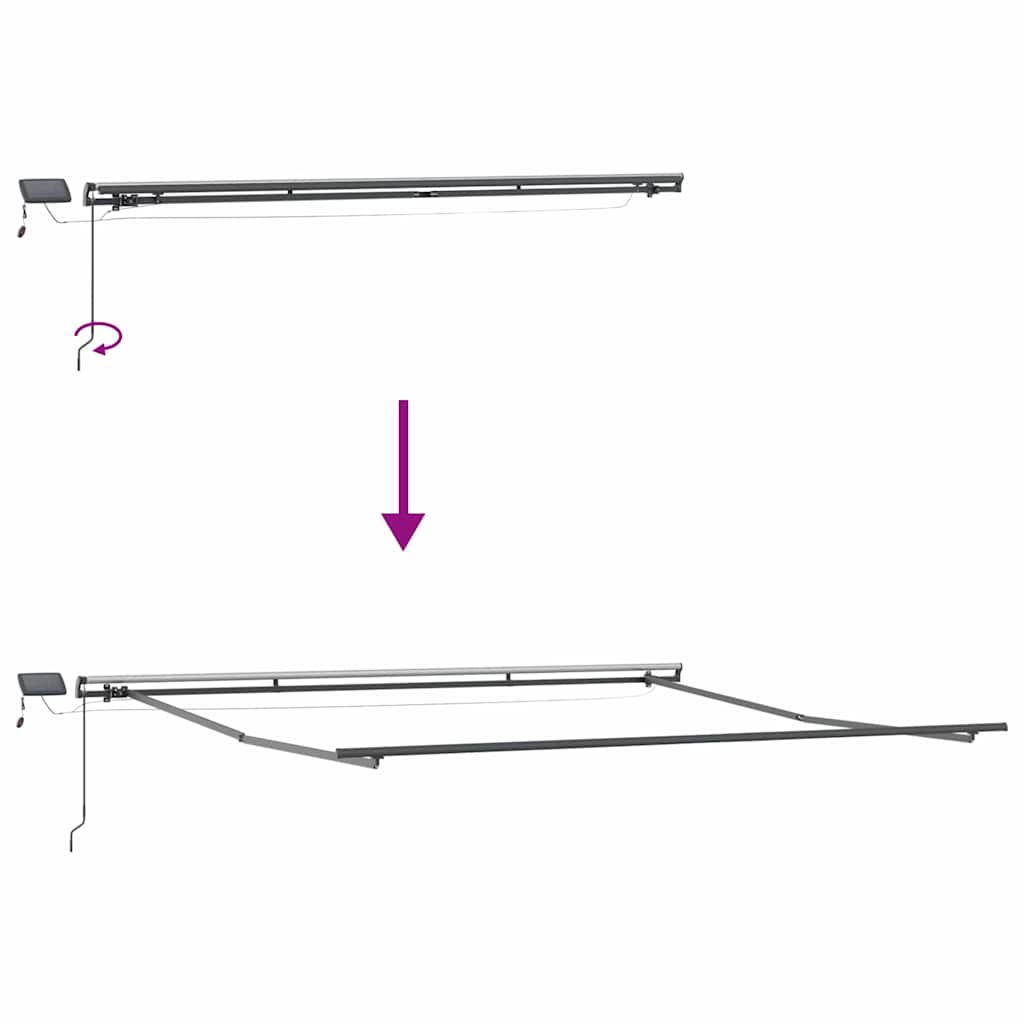vidaXL Rama markizy Ze LED Lights Antracyt 500 × 350 cm Aluminium