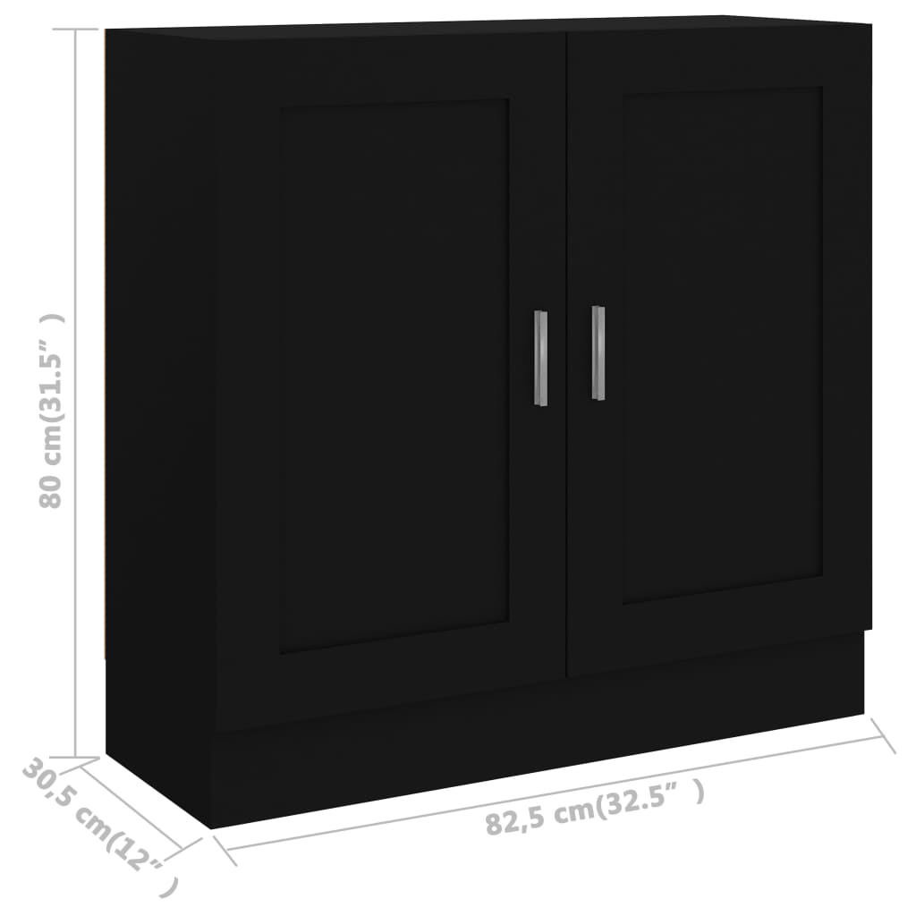 vidaXL Szafka, czarna, 82,5x30,5x80 cm, materiał drewnopochodny