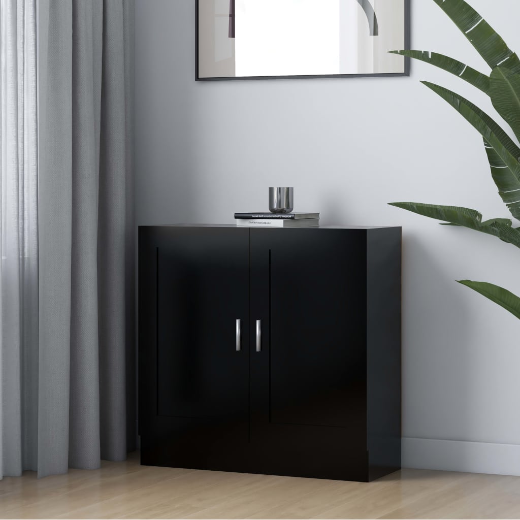vidaXL Szafka, czarna, 82,5x30,5x80 cm, materiał drewnopochodny