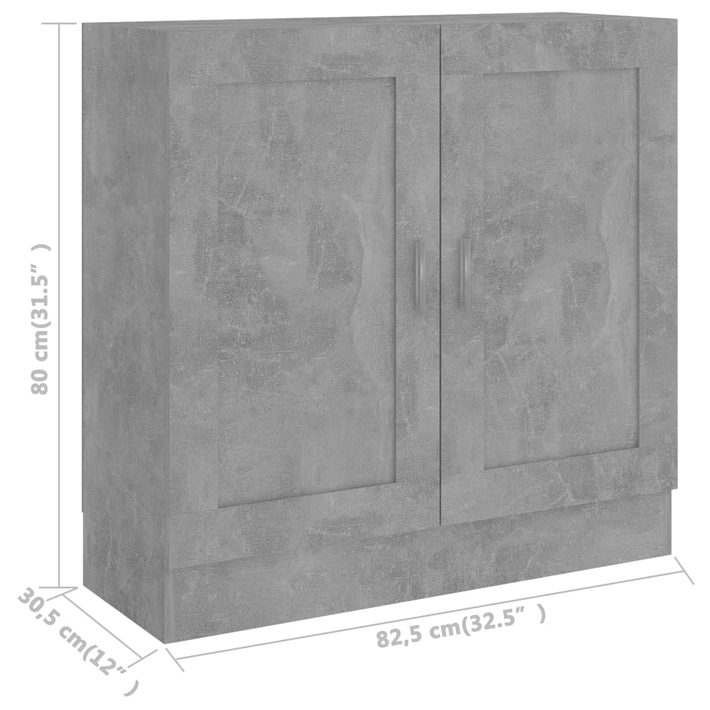 vidaXL Szafka, szarość betonu 82,5x30,5x80 cm, materiał drewnopochodny