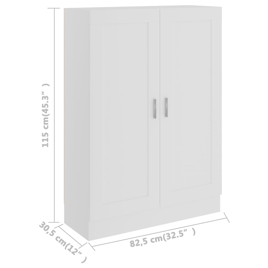 vidaXL Szafka, biała, 82,5x30,5x115 cm, materiał drewnopochodny