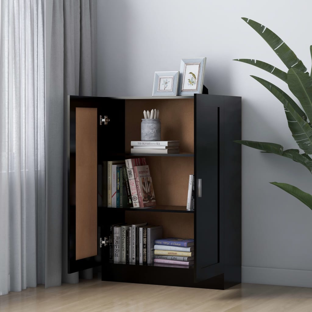 vidaXL Szafka, czarna, 82,5x30,5x115 cm, materiał drewnopochodny