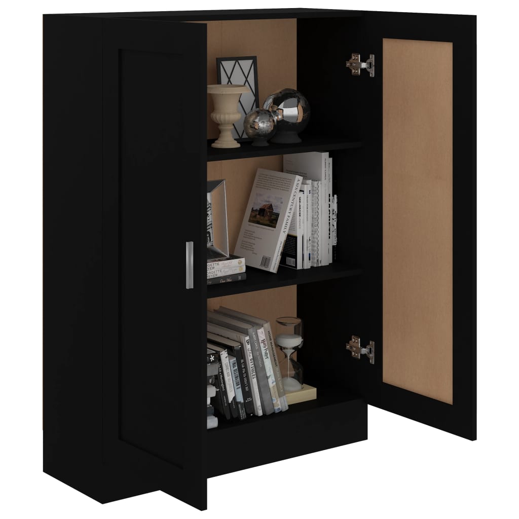 vidaXL Szafka, czarna, 82,5x30,5x115 cm, materiał drewnopochodny