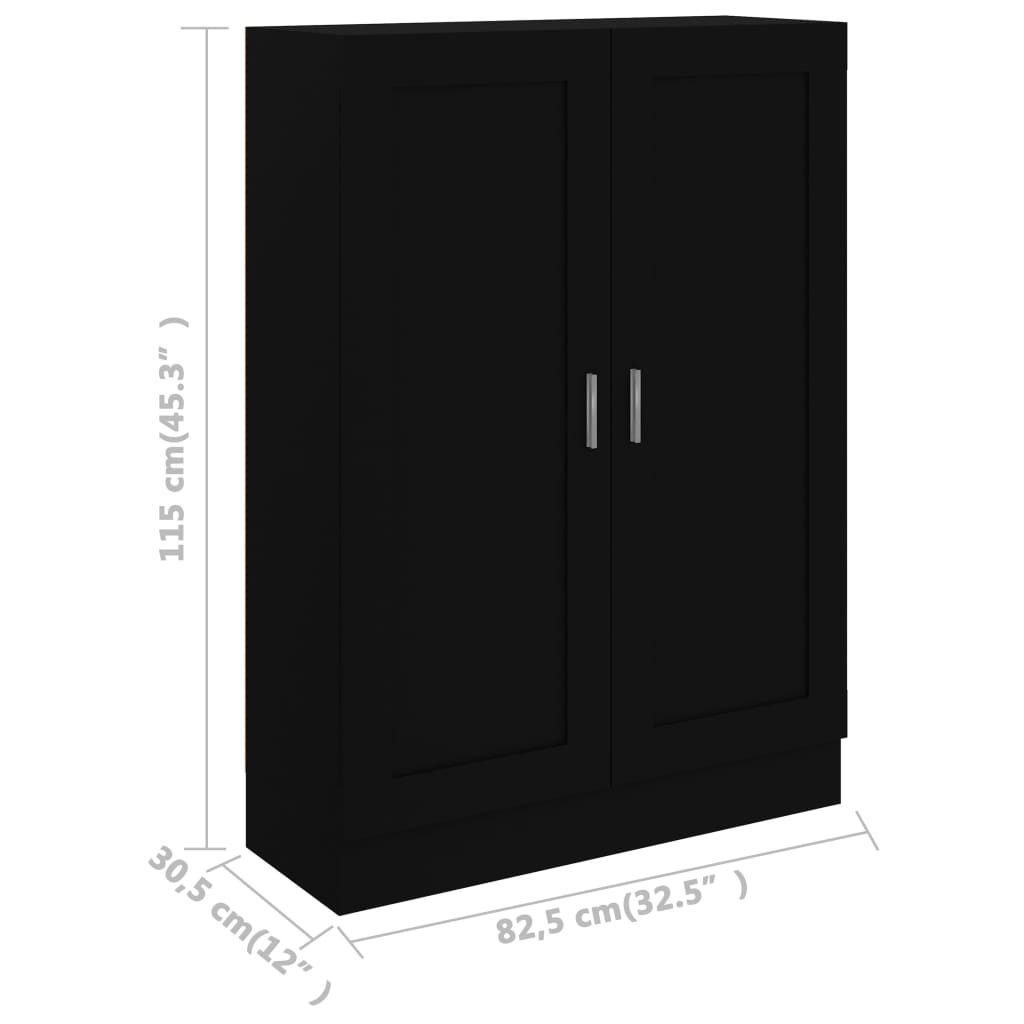vidaXL Szafka, czarna, 82,5x30,5x115 cm, materiał drewnopochodny