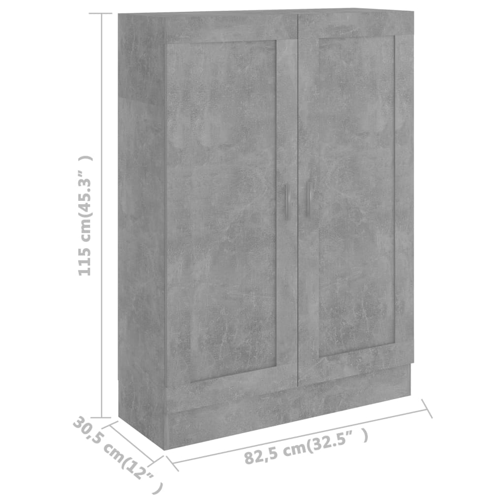 vidaXL Szafka, szarość betonu, 82,5x30,5x115 cm