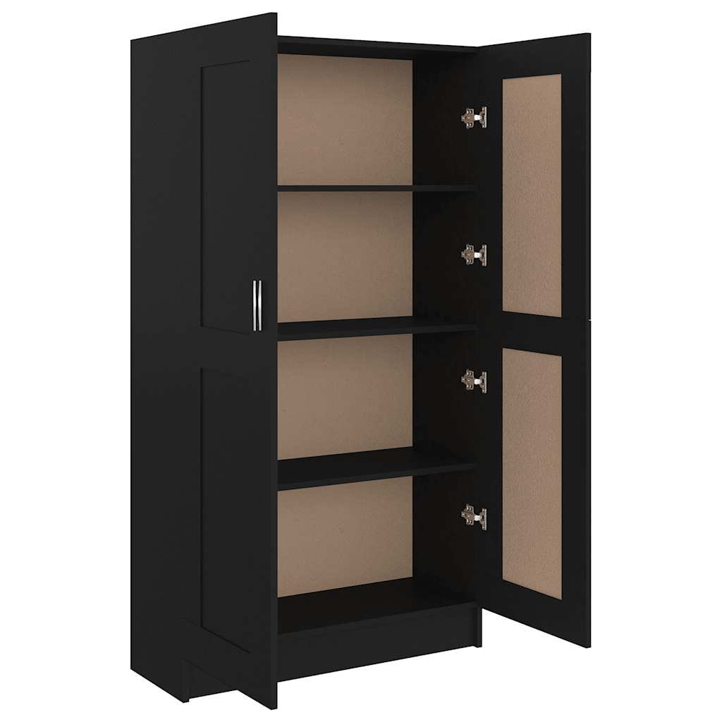 vidaXL Szafka, czarna, 82,5x30,5x150 cm, materiał drewnopochodny