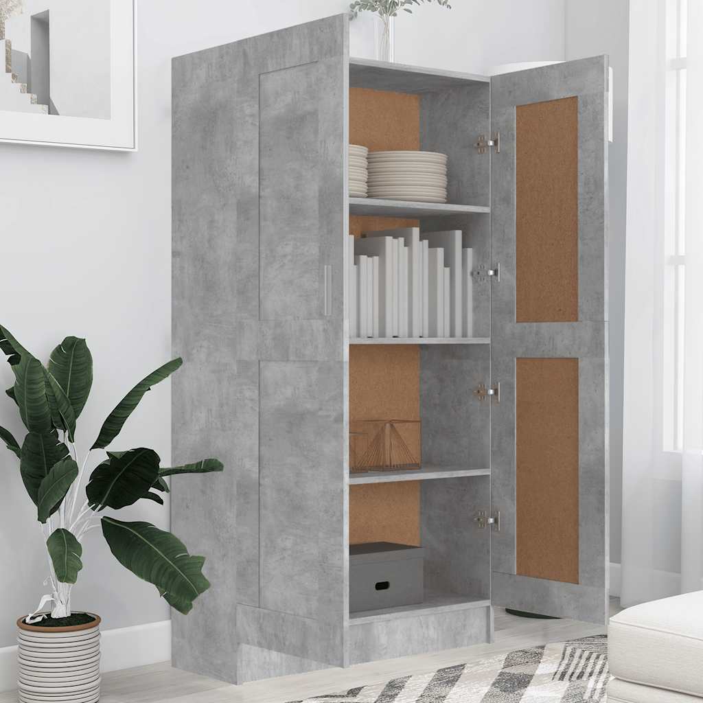 vidaXL Szafka, szarość betonu 82,5x30,5x150 cm materiał drewnopochodny