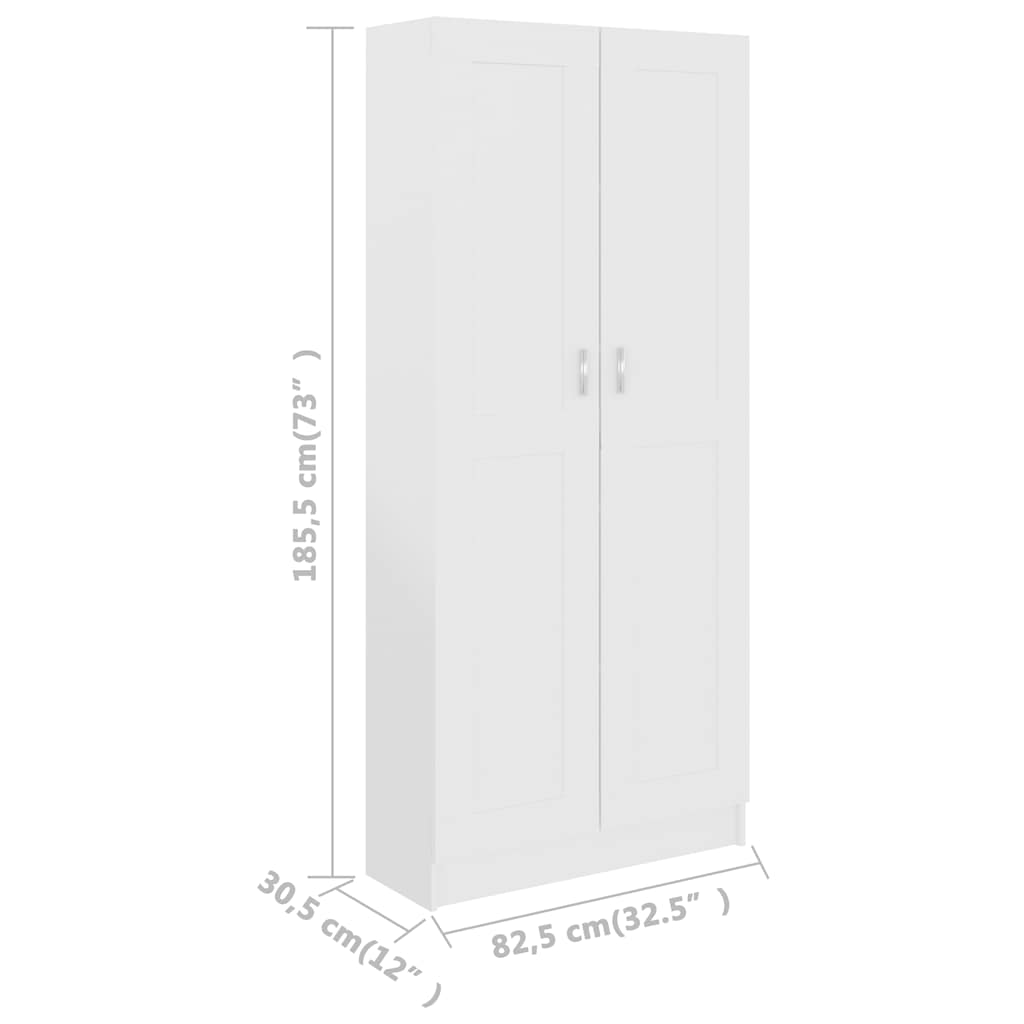 vidaXL Szafa, biała, 82,5x30,5x185,5 cm, materiał drewnopochodny