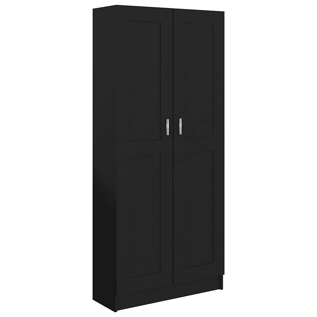 vidaXL Szafka, czarna, 82,5x30,5x185,5 cm, materiał drewnopochodny