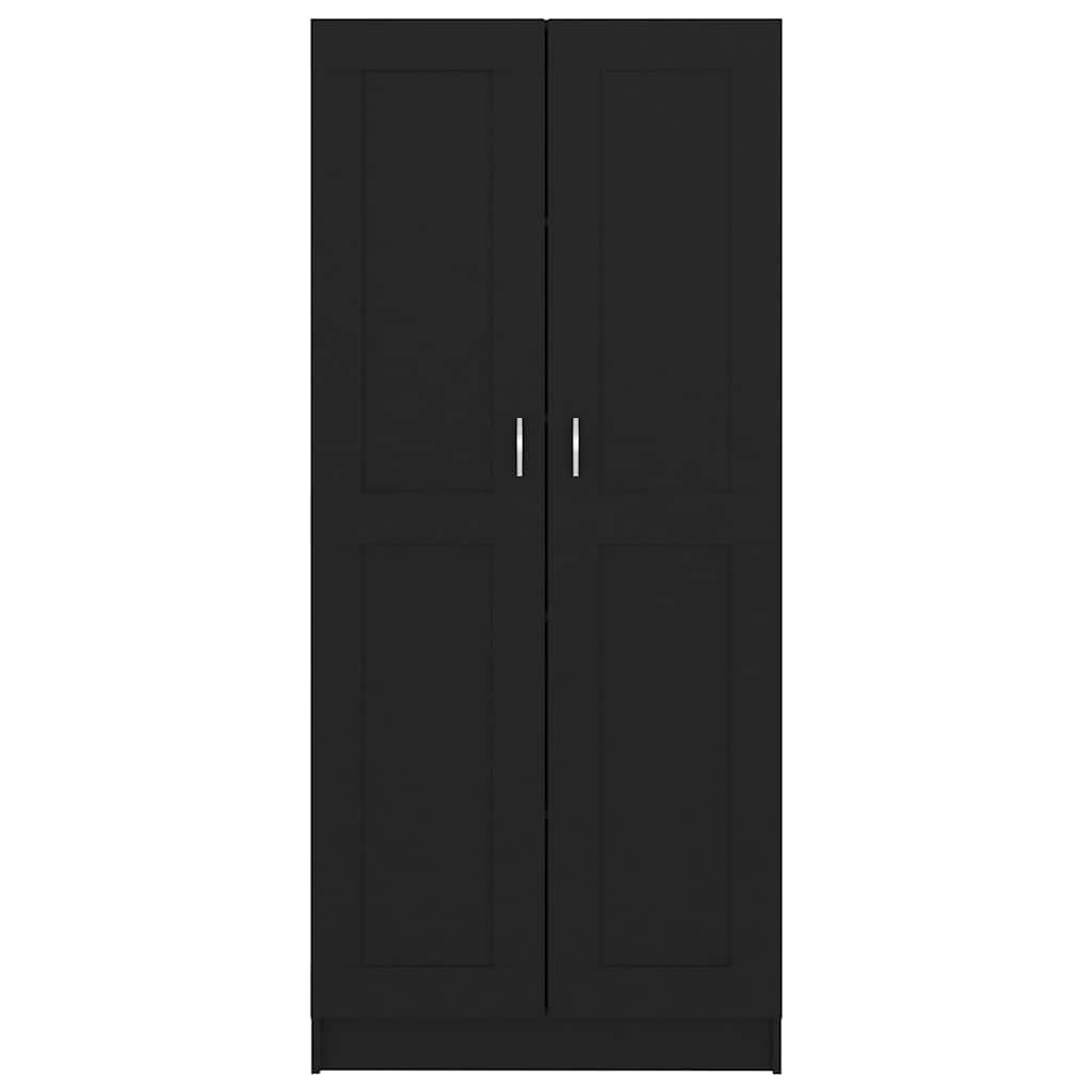 vidaXL Szafka, czarna, 82,5x30,5x185,5 cm, materiał drewnopochodny