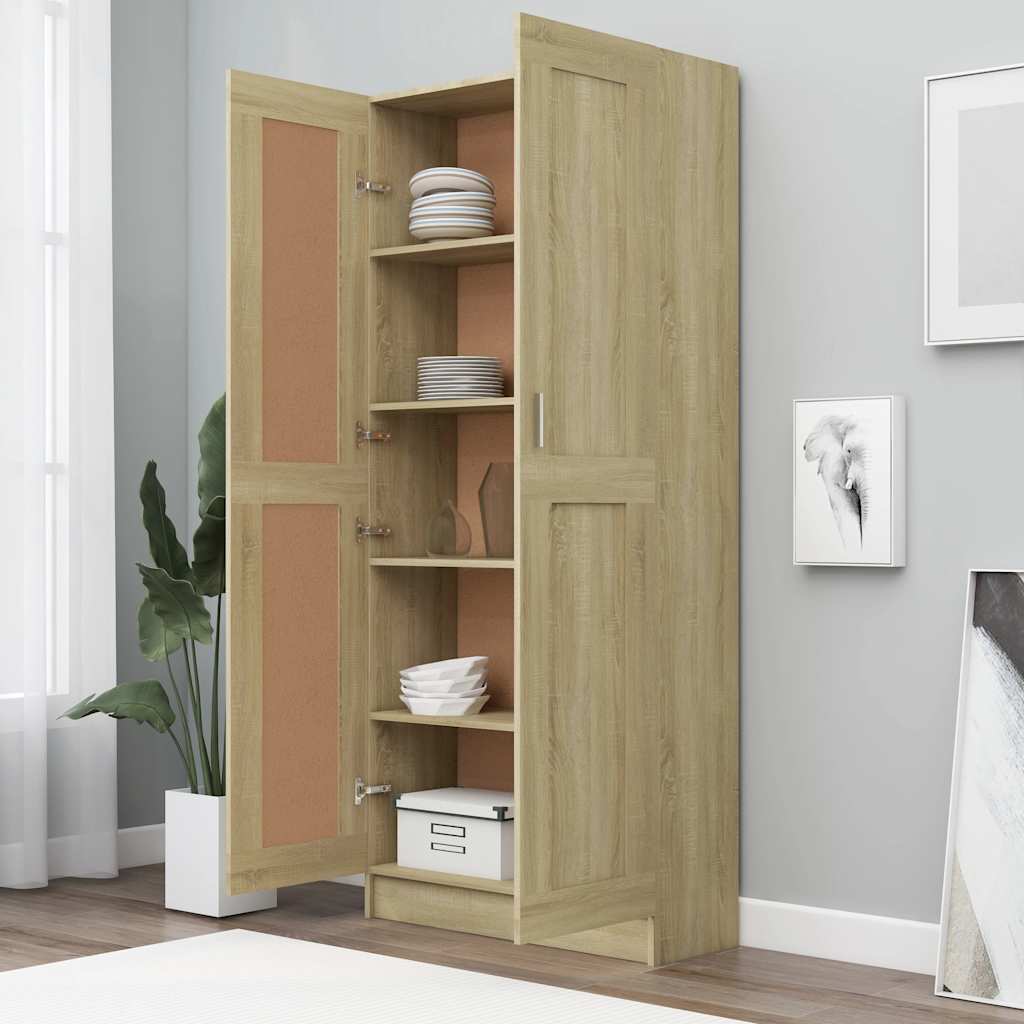 vidaXL Szafka, dąb sonoma, 82,5x30,5x185,5 cm, materiał drewnopochodny