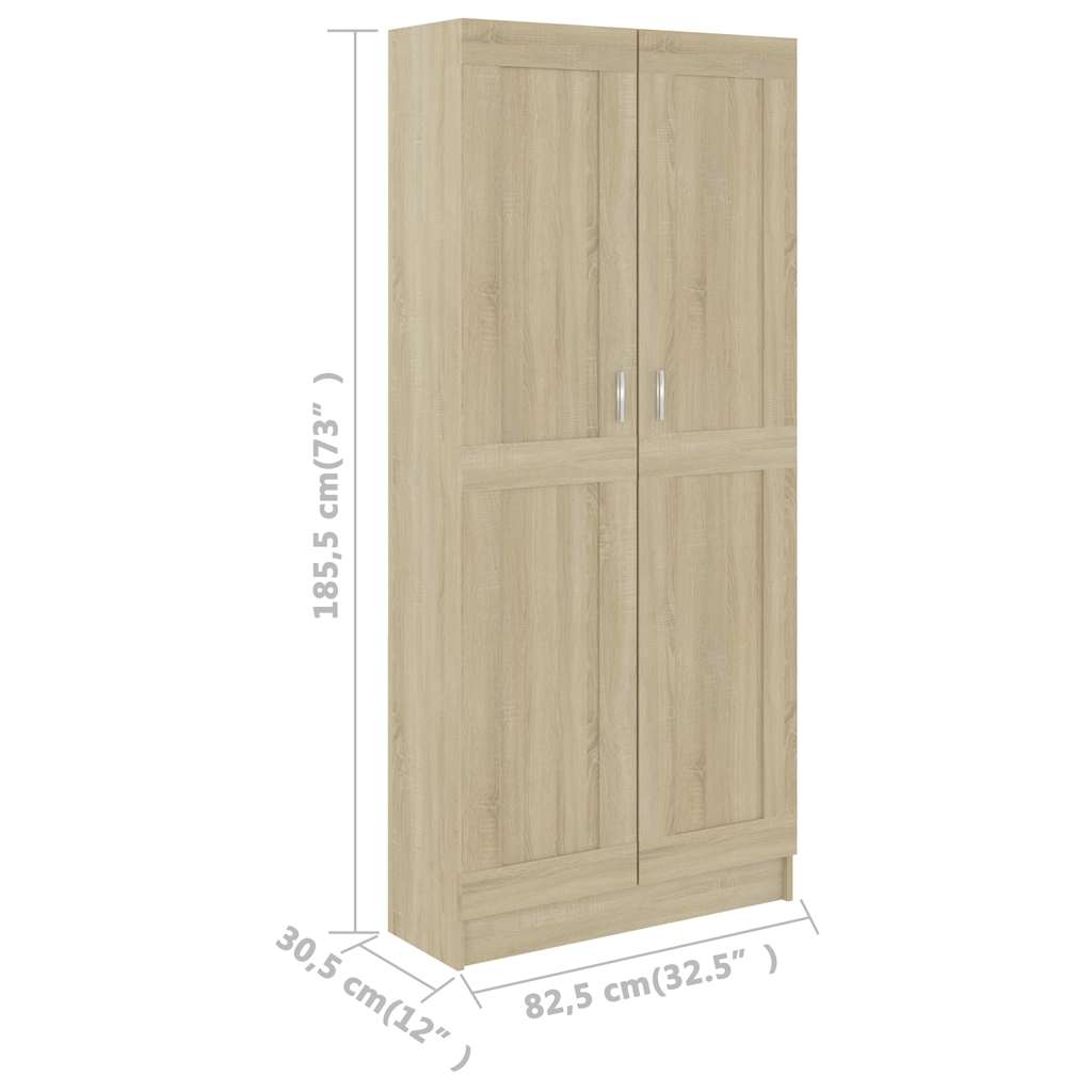 vidaXL Szafka, dąb sonoma, 82,5x30,5x185,5 cm, materiał drewnopochodny